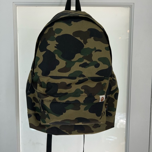 Bape green camo backpack